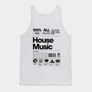 HOUSE MUSIC - Product Label (Black) Tank Top